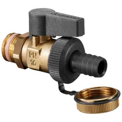 OVENTROP Robinet à tournant sphérique KFE Optiflex avec filetage extérieur PN 16, avec raccord de tuyau en laiton DN 25, G 1, 1033308