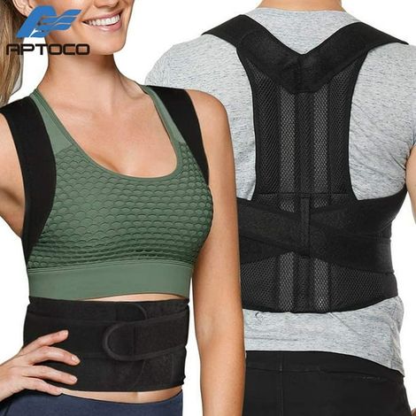 Correcteur de posture dorsal homme femme, soutien lombaire et épaules, soulage mal de dos, améliore la posture, ceinture orthopédique ajustable (1/5)