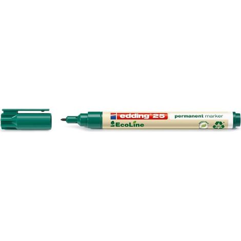 25 EcoLine marcador permanente Punta redonda Verde
