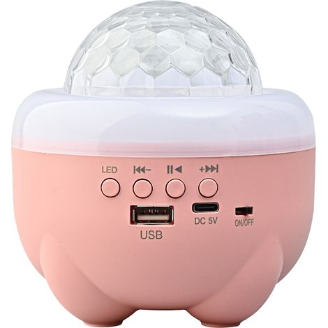 Enceinte Bluetooth lumineuse boule rose multifonctionnelle rechargeable par USB, enceinte lumineuse colorée pour vos fêtes à la maison. (1/5)