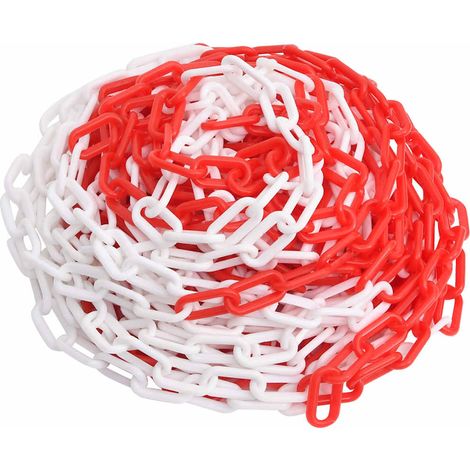 Chaîne d'avertissement Rouge et blanc 30 m Ø8 mm Plastique (1/2)