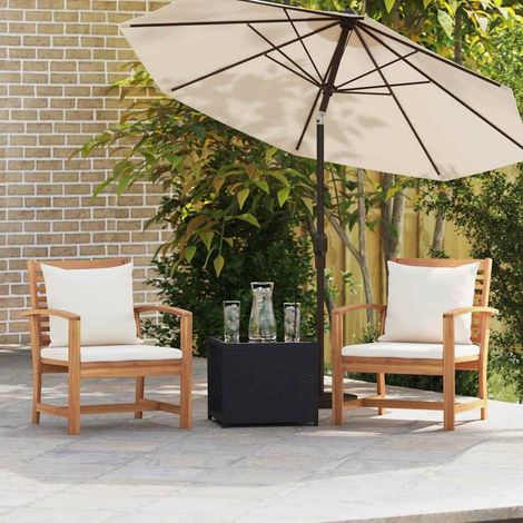Garden Chairs 2 pcs Natural 60 x 65 x 76.5 cm Solid teak wood vidaXL