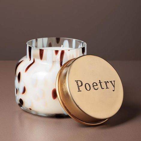 Bougie Blanche couvercle Poetry 1 Mèche 9x12cm (1/4)
