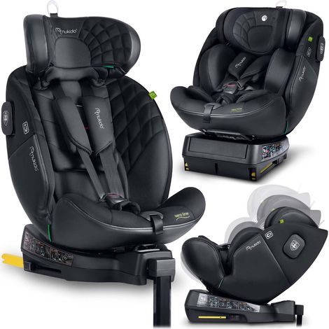 Silla de coche Nukido Aero Line negra, 0-36 kg, ISOFIX