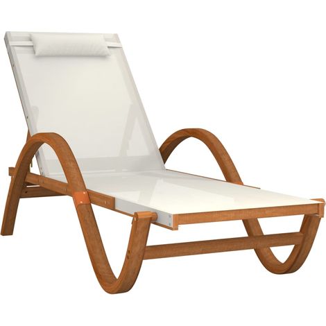 Maison Exclusive - Sonnenliege mit Kissen Weiß Textilene und Mass