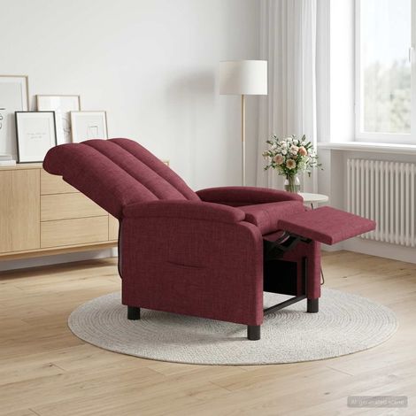 vidaXL Poltrona reclinabile Rosso Vino Tessuto (1/5)