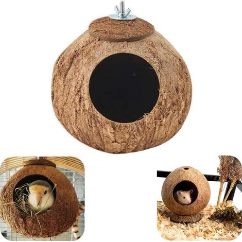 Nid d'oiseau Nid de hamster Nid en noix de coco Cabane pour oiseaux (marron, 127cm) (1/5)