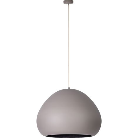 Suspension Sigma Lava dôme pierre taupe/noir E27 Ø52cm (1/2)