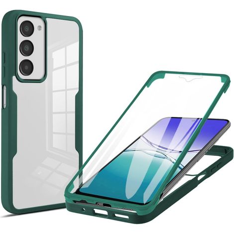 Coque pour Xiaomi Redmi 15 4G / 5G, Protection D'écran Intégrée Housse Antichoc Militaire Double Face, Case Bumper Anti-Rayures en Silicone Transparent à 360°. Vert (1/5)