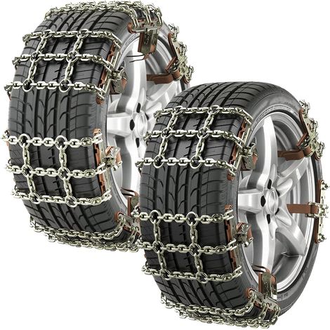 Chaine Neige Automatique, Chaine Neige Easy Grip, Chaine Voiture Neige Quad Utilitaire Universelle Rapide (10pc, 165-205 mm)