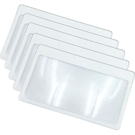 Loupes de Poche au Format Carte de crédit - Petite loupe pour Carte avec grossissement 3X, Ultra Fine, Flexible et incassable, Transparente, 5 (1/5)