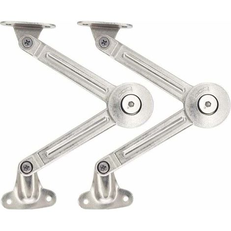 Lot de 2 compas à système d’amortissement pour abattants de portes relevables de placard de cuisine (1/5)