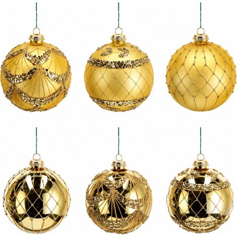 Ad Trend Set Palline di Natale Vetro Oro D 12 Cm Ass. 1 Pz (1/2)