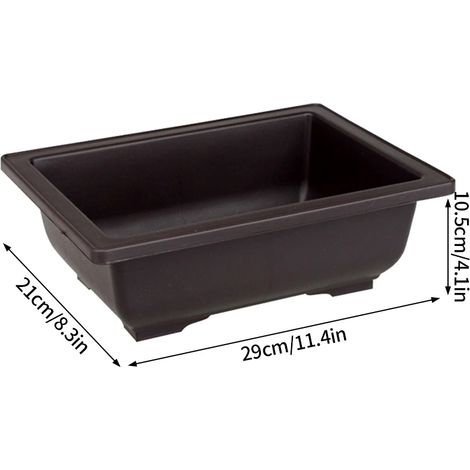 Pot à bonsaï rectangulaire XL, imitation argile violette, pot de fleurs en plastique, pot pour plantes succulentes, jardinière de jardin. (1/4)