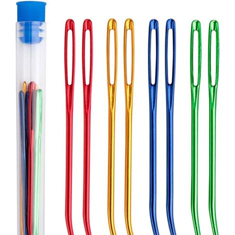8pcs Aiguille à tapisserie, pointe courbée, gros œil, laine, boîte de rangement, tricot (1/5)