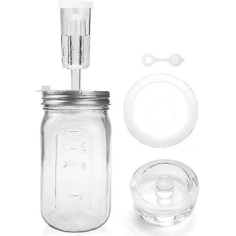 Kit de fermentation pour bocal Mason de 946 ml (32 oz), comprenant un bocal, un couvercle, des poids et un barboteur de qualité. WHBYV (1/4)