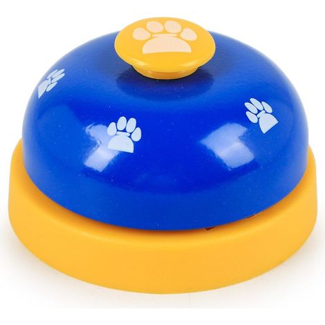 Cloche de dressage pour chien, lot de 2 cloches de dressage pour chien, chiot, chat, sonnette de porte pour chien et chat avec base en caoutchouc antidérapante(bleu) (1/5)