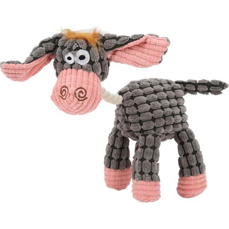 Jouet grinçant pour animaux de compagnie, peluche interactive et Durable pour nettoyage des dents, pour chiens de petite, moyenne et grande taille, gris (1/5)