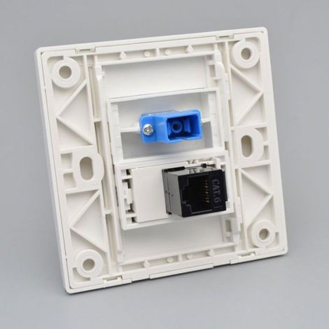 Interface Fibre Optique SC - Panneau Jack RJ45 - Connexion Femelle à Femelle - Installation Murale - Blanc - 1 Pièce (1/4)