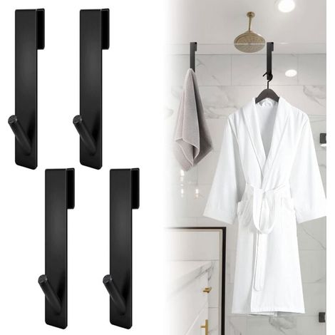 Shower hooks set of 4, stainless steel shower hooks, shower door hooks, towel and razor hooks steel MUMU