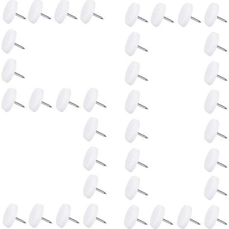 50 Stück Möbelgleiter, Teflon-Fußpads mit Schrauben, Stuhlgleiter, 20 mm Möbelbeschläge zum Schutz von Möbel- und Bodenfüßen - 5 mm dick (20 mm) (1/5)