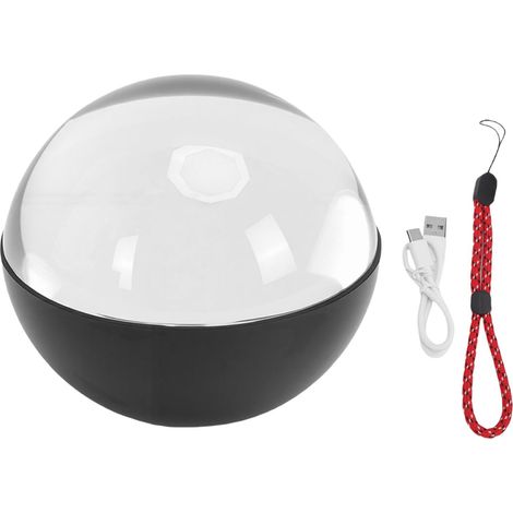 Lampe Sphère à Mémoire de Forme, Boule Orbe de Cristal de 2,7 Pouces, Lecteur Vidéo 3D avec Photos Vidéo Téléchargeables Personnalisées, pour Cadeaux D'anniversaire, Cadeau de (BLACK) (1/5)