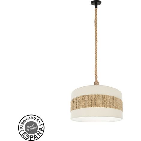 ABRILA  Colgante Con Pantalla Modelo Nicaragua Blanco Con Cuerda