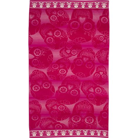 Telo Mare Spiaggia Piscina Jacquard In Spugna Disegno Multi Teschio, misuraTelo MarecoloreNero (1/3)