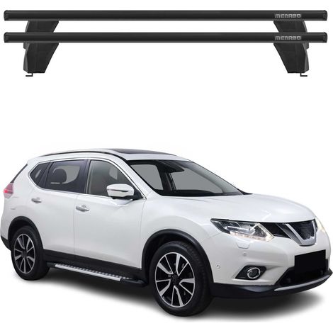 OMAC Dachträger Querträger Alu für Nissan X-Trail III T32 2013-2017 Pre-FL – Abschließbar – T-Nut – City-Crash-getestet – Max. 75 kg Schwarz (1/5)