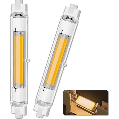 2 LED Lights AC220V R7SCOB sapphire glass tube 118mm 20W horizontal plug-in double-ended light（white light） (1/5)
