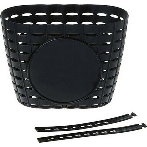 Panier de vélo pour enfant en plastique renforcé noir, grande capacité, fixation facile sur guidon avant, accessoire robuste et stylé pour garçons et filles (1/5)