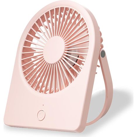 Ventilateur de table, ventilateur mural, puissant 3 vitesses, chargement USB, veilleuse chaude, adapté au travail/camping/études (rose, sans affichage numérique) (1/5)