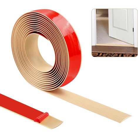 500 cm x 4 cm Threshold Strip, Carpet Door Trim Strips, Self-Adhesive Floor Door Separation Strip, Edge Trim Strip (Maple Grain) (1/5)