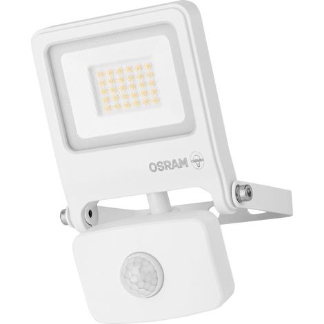 OSRAM Projecteur LED ENDURA FLOOD PC 20 W avec capteur, blanc chaud 3 000 K, 1 800 lumens, IP44, détecteur IR, coupure lumière du jour, blanc (1/4)