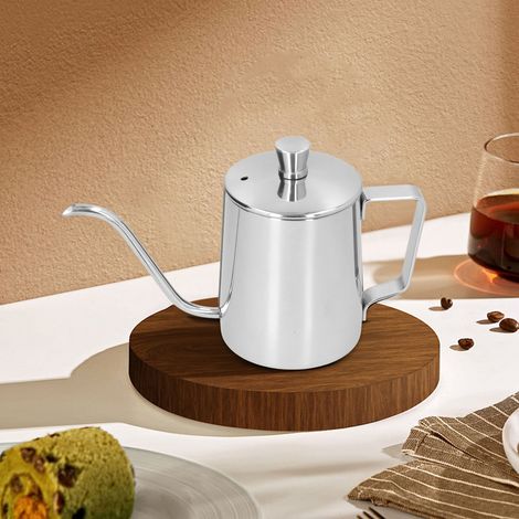 350-ml-Filterkaffeemaschine aus Edelstahl 304 mit Deckel und Griff, Edelstahlfarbe (1/5)