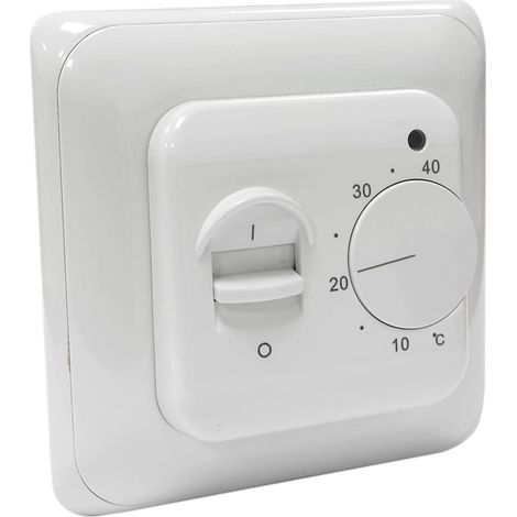 Manuel Thermostat d'ambiance Chauffage au Sol Electrique avec sonde AC 220V 16A, Régulateur de Thermostat Plancher Chauffant Mécanique [Classe énergétique A+++]