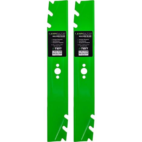Lot de 2 Lames pour plateau 76,2 cm Toro TimeMaster Exmark 116-6358-03 Paillage à denté (1/5)