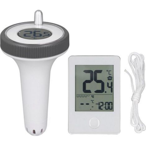 Kabelloses Poolthermometer, LCD-Anzeige, 0,1 °C Genauigkeit, wasserdicht, schwimmendes digitales Temperaturmessgerät (1/5)
