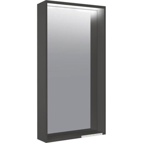 Miroir lumineux X-LINE, chauffage intégré, 460x850x105mm, vulcanite