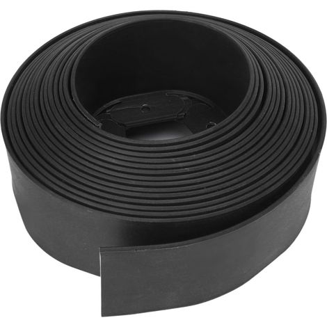 Kit de bordure de jardin en polyéthylène, sans creuser, pour murets hauts, avec piquets, pour pelouse, parterre de fleurs, jardin, noir, 10 x 5 x 1000 cm / 3,9 x 2,0 x 393,7 pouces (1/5)
