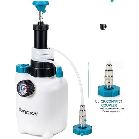 Kit de purga de frenos, capacidad de 3 litros, incluye adaptadores y botella recolectora de 3 litros. (1/2)