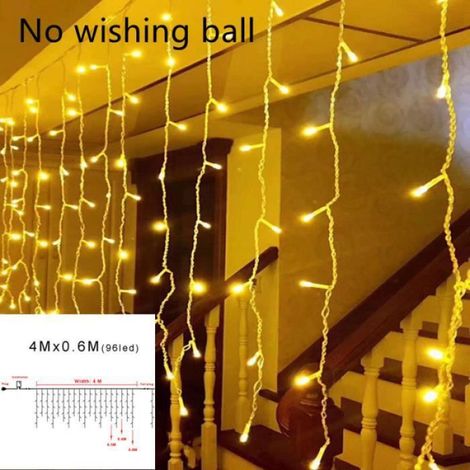 Prix de l'UE 4MX(0.4-0.6M) Guirlande lumineuse rideau de noël, lumières féeriques, pour fenêtre, nouvel an, d (1/4)