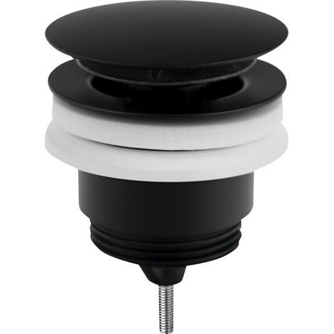 Bonde de lavabo 5/4", clic-clac, gros bouchon, 10-45mm, noir mat (1/4)