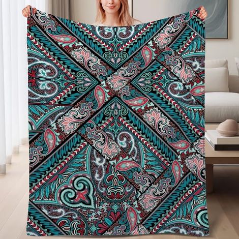 Couverture polaire ultra-douce pour toutes saisons 60x80 pouces, pour lit, canapé, voyage, camping et décoration (1/4)
