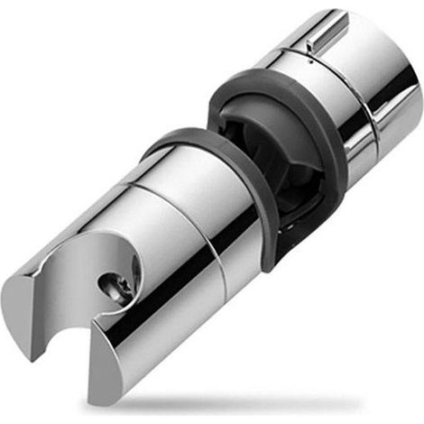 Pièce coulissante universelle pour douchette - Chrome - 25 mm - Support de douchette - Curseur de barre de douche - Fixation réglable - Accessoire de salle de bain