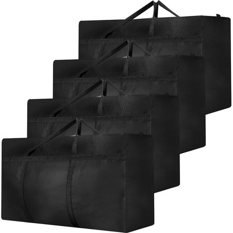 Lot de 4 Sacs de rangement 180 L, Tissu Oxford, Fermeture éclair, Poignée renforcée, Déménagement et literie (1/5)