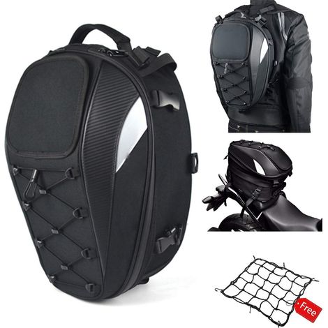 Wasserdichte Motorrad-Gepäcktasche, erweiterbar, als Rucksack tragbar, für Integralhelm (1/5)