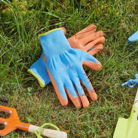 Briers Junior Diggers Childrens Kids Gardening Gloves Orange & Blue 6-10yrs