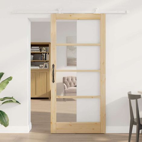 Porte Coulissante-Porte intérieure ORKDAL Marron 93 x 202 cm Bois et métal 512091 (1/5)