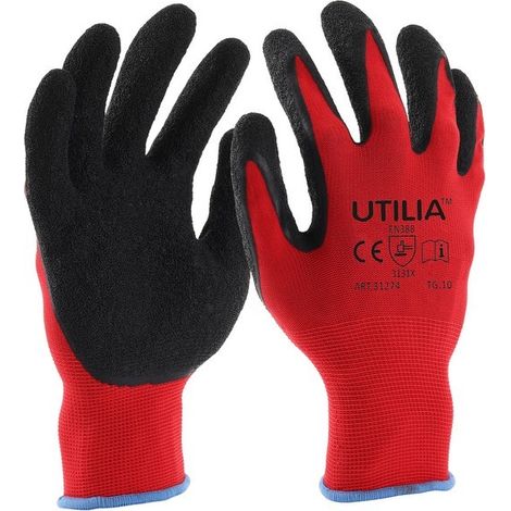 Utilia GUANTI IN LATTICE/NYLON col. rosso tg. 10 Utilia 12 PA (1/2)